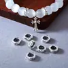 Plata Pura 999 Cuentas Espaciadoras con Cierre de Cruz Vajra Estilo Tíbet de 10 mm para Accesorios de Joyería