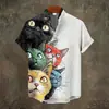 Comércio Exterior Nova Camisa de Praia Masculina Primavera e Verão 2025 Camisa Havaiana Estampada de Manga Curta Gola Alta E-commerce Transfronteiriço
