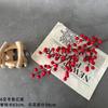 Flor artificial de hoja dorada, flor de plástico, arreglo floral para decoración de bodas, material para cubo de Año Nuevo, flor de Año Nuevo con borde cruzado