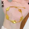 Loja de Ouro Mesmo Estilo Ouro Areia Escama de Dragão Cintilante Colar de Pingente Cabaça Pulseira Feminina Gelo Triturado Franja da Fortuna Cabaça Atacado