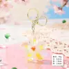 Llavero Creativo de Arena Líquida Flor de Cerezo Popular Colgante de Pétalo Acrílico para Bolsa Regalo para Pareja Mochila Venta al por Mayor