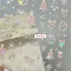 Adesivos de Unha Estilo Xiaohongshu Rosa Concha de Natal Luz Relevo Estéreo Arte de Unha Unhas de Fada Luxo Acessível Alta Qualidade