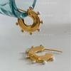 181 aretes diseño de círculo rodillo lateral gota detalles pequeños llenos de urbano de moda para commuting geométricos femeninos J3-4