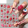 Belleza Total Transfronterizo Nuevas Pegatinas para Uñas Halloween Visceras Ojos Corazón Pegatinas de Uñas en Relieve