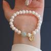 Pulsera vintage de perlas naturales de agua dulce de la marca Fu, diseño de nicho de lujo ligero, pulsera avanzada, exquisita, simple y combinable.