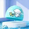 Touca de Silicone para Natação Infantil, Proteção para Ouvidos, Impermeável, Não Apertada, Silicone para Cabelo Longo Confortável, Touca Cartoon para Meninas e Meninos, Touca Cartoon Profissional para Bebês