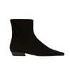 Botines Tote para Mujer, Botines Delgados de Punta Cuadrada, Botines Bajos para Mujer, Botines Franceses de Cuero de Punta Cuadrada para Mujer, Botines de Tacón Grueso