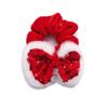 Ano Novo Tecido Vermelho Laço Intestino Grosso Anel de Cabelo Crianças Natal Vestido-up Cabelo Corda Cabelo Ponda Headwear