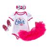 Vestido de manga corta para niña de 0 a 2 años de algodón para Pascua Primavera Transfronterizo Falda tutú Zapatos Ropa traje