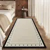 Alfombra de dormitorio color crema estilo francés, lujosa y elegante, adecuada para uso doméstico, dormitorio, mesita de noche y área de ventanal, resistente a las manchas
