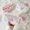Bolsa de maquillaje con ribete de encaje, bolsa de aseo portátil de gran capacidad para viajes, bonita bolsa de almacenamiento de maquillaje, estuche para lápices de alta apariencia