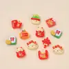 Mini Gato de la Suerte de Año Nuevo Dibujo Animado Accesorios Hechos a Mano para Bricolaje Accesorios de Resina con Pegamento de Crema Materiales para Horquillas y Uñas