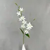Orquídea artificial de duas hastes decoração de casa adereços para fotografia de casamento arranjo de flores artificiais decoração de parede de flores flores artificiais