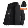 Chaqueta Cortavientos Impermeable con Forro de Felpa para Hombre, Cuello Alto, Reversible, Talla Grande, Ropa Exterior Casual