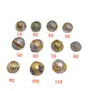 Cuentas de Barril Bicolor Estilo Tíbet con Patrón de Nubes, Cuentas para Cintura, Cuentas Espaciadoras, Cuentas de Tambor, Rueda Dorada Accesorios para Pulseras Budistas DIY Venta al por Mayor