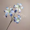 3 buquês artificiais de lírio dourado para decoração de cena de casamento, materiais DIY, flores artificiais para arranjos decorativos, atacado