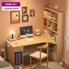 Escritorio para estudio en casa de estudiante, escritorio infantil con combinación de estantería, juego de escritorio y silla integrados, escritorio de escritura infantil simple para dormitorio
