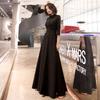 Vestido de Noite Preto para Mulheres 2026 Verão Novo Estilo Elegante Petite Simples Retrô Roupa para Performance de Piano