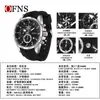 Reloj de Cuarzo Multifuncional O'Fannie's Explosiones Transfronterizas Seis Pines Tres Ojos Cronógrafo Correa Impermeable Calendario Reloj de Cuarzo