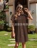 Amazon 2025 Vestido blusa Verano Algodón Lino vestido Casual Manga Corta Holgado vestido