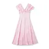 Bestseller transfronterizo de AliExpress primavera 2026 nuevo vestido de té de longitud media elegante a la moda para mujer, color liso, corte ajustado
