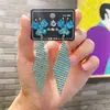 Brincos de Corrente Longa com Garras Exageradas Elegantes de Prata S925 com Strass para Mulheres Brincos com Franjas de Diamante Colorido Europeus e Americanos Brincos da Moda
