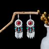 Estilo étnico Miao Silver Tassel Brincos Bohemian Turquesa Tassel Brincos Minorias étnicas Atrações turísticas Brincos