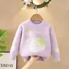 Nuevo Suéter para Niña Terciopelo de Visón Estilo Otoño e Invierno 2025 para Niños Pequeños y Medianos Suéter Básico para Bebé Niña Suave y Ceroso Cálido
