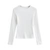 283-25 Primavera Novo Estilo Europeu e Americano Spice Girls Sexy Desejo Puro Elástico Slim Gola Redonda Manga Longa Camiseta Base