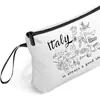 Bolsa de Lona Impresa con Cremallera de Venta Caliente Transfronteriza Gran Capacidad para Tarjeta de Identificación Pasaporte Libro Almacenamiento Conveniente Bolsa de Cosméticos para Mujer