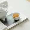 Taza de Té de Cerámica Arita Pintada a Mano con Flores Completas Juego de Té Kung Fu Taza de Té Pequeña para el Hogar Taza Individual de Porcelana Blanca Barro de Jade