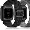 Para Fitbit Versa/Versa 2/Lite/Versa SE correa elástica con patrón de ondas cabezal de metal