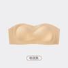 Verano Strapless Antideslizante Hermoso Espalda Sujetador Pecho Pequeño Push-Up Copa Fija Un Hombro Anticaída Invisible Top Tubo Envolvente