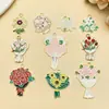 Pingente Flor Rosa Girassol Tulipa Gota de Óleo Acessórios para Colar DIY Acessórios para Chaveiro