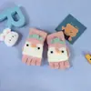 Luvas com Tampa de Inverno para Bebês e Alunos do Ensino Fundamental, Luvas Quentes de Meio Dedo com Forro de Lã para Crianças no Inverno, Adequadas para Meninos e Meninas de 3 a 6 Anos