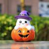 Boneca Fantasma de Abóbora de Halloween Chapéu Mágico Resina Atmosfera de Celebração Decoração para Casa Pátio Jardim Artesanato