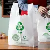 Bolsas de plástico degradables impresas con logo bolsas de chaleco portátiles para compras de supermercado bolsas para llevar embalaje al por mayor