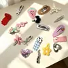 Presilhas de cabelo coloridas de desenho animado, grampos pequenos para franja, elásticos de cabelo, acessórios de cabelo fofos e versáteis para meninas
