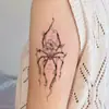Adesivos de Tatuagem Temporária Estilo Ins Popular de Alta Qualidade Cruzando Fronteiras Personalizados Europeus e Americanos para Meninas Badass com Estampa Floral de Aranha