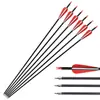 Fabricante Mayorista de Flechas de Carbono Mixto Arco Recurvo de 30 pulgadas Flechas con Pluma de Goma Flechas de Entrenamiento de Tiro con Arco al Aire Libre 12 Flechas por Caja