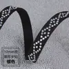 Rope de Couro para Joias DIY com Rebites de Diamante Tiras de Veludo Coreano Preto e Dourado e Tiras de Diamante com Pontos Prateados Tiras de Veludo Acessórios para Roupas
