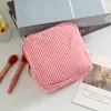 Nova Necessaire de Seersucker da Amazon Bolsa de Armazenamento Listrada para Absorventes Sanitários de Viagem Bolsa Pequena para Armazenamento Menstrual Bolsa de Armazenamento