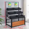 Estanterías para Frutas y Verduras de Supermercado, Estanterías en Forma de Escalera, Estanterías de Almacenamiento de Múltiples Niveles, Estanterías para Snacks, Estanterías para Tiendas de Conveniencia Comerciales, Estanterías para Frutas y Verduras
