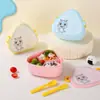 Fiambrera para Bebé con Tapa, Tazón Dividido para Comida de Bebé, Caja para Comer para Niños con Tenedor y Cuchara, Portátil de Grado Alimenticio