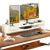 Soporte elevador para monitor de computadora de escritorio para e-sports, estante de escritorio extendido de doble capa con bandeja para teclado