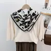 Bufanda Cuadrada de Algodón y Lino Coreana Nueva Clásica Leopardo Primavera y Otoño Bufanda Decorativa Estilo Occidental de Moda Bufanda de Seda Bufanda para Viajes y Salidas