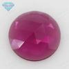 Huagang Gem Round Flat Bottom Rose Face Rose Red Glass Pedra Nua Triângulo Faceta Artificial Ruby Panjiazhu Stone