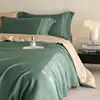 Juego de Regalo de Seda Helada de Cuatro Piezas, Funda de Edredón Suave y Sedosa Estilo Verano, Sábana de Cama de Lujo Ligero de Gama Alta, Juego de Cama de Tres Piezas de Verano