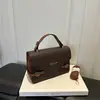 Outono 2026 Nova Tendência Padrão Lichia Color-Block Estiloso Versátil de Alto Valor Bolsa de Ombro Transversal Pequena Quadrada