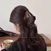 Presilha de Cabelo Triângulo Gato Kt com Estampa de Leopardo Retrô Coreana para Mulheres, Acessório de Cabelo para a Parte de Trás da Cabeça, Presilha Tubarão, Grampo de Cabelo, Adorno de Cabelo